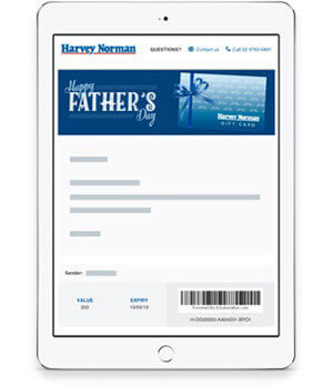 Gift Cards Ecards Vouchers Online Harvey Norman Australia